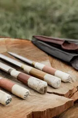 Cuchillo Acero 10cm Asta Madera y Bronce