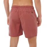 Short de baño Rip Curl Bondi color rojo con cintura elástica y cordón ajustable.
