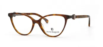 Armazón para lentes Laura Biagiotti, modelo 42 col HO, de acetato color carey con forma rectangular y patillas con logo de la marca.