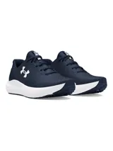 Championes de running Under Armour Charged Surge 4 para hombre, color azul marino con logo blanco y entresuela blanca.