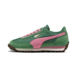 Championes Puma Easy Rider Vintage, color verde con detalles en rosa.