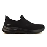 Zapatillas deportivas Skechers GOwalk 6 color negro, sin cordones, con capellada de malla técnica Stretch Fit, entresuela ligera con amortiguación ULTRA GO, plantilla Air-Cooled Goga Mat y tecnología Hyper Pillar® para mayor sujeción.