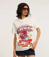 Remera blanca de algodón con estampado del equipo de fútbol americano Kansas City Chiefs.