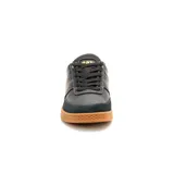 Zapatillas urbanas Caterpillar modelo Pause Retro, color negro con detalles en naranja y suela marrón.