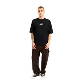 Remera negra de manga corta con cuello redondo y logo Billabong estampado en el pecho.