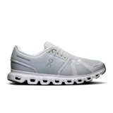 Championes urbanos On Running Cloud 6, color gris claro con detalles en blanco.