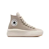 Championes Converse Chuck Taylor All Star Move Hi color beige con plataforma ultraligera y cordones gruesos.