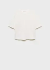 Remera blanca de algodón de corte oversize y cuello redondo.