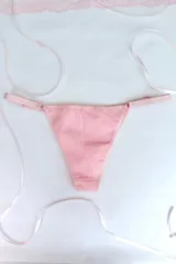 Bombacha de bikini negra de tiro medio, con tiras laterales finas y regulables.