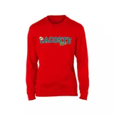 Remera de manga larga roja con el logo de Lacoste estampado en el pecho.