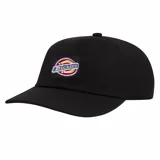 Gorra negra Dickies de visera curva con logo bordado en el frente.