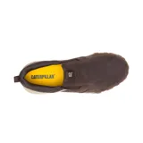 Zapatillas Caterpillar sin cordones, color marrón oscuro, con capellada de cuero y suela de goma con tecnología Hex.