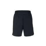 Short deportivo negro con logo Nike plateado en la pierna derecha.