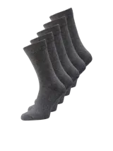 Pack de cinco pares de medias grises de corte clásico.