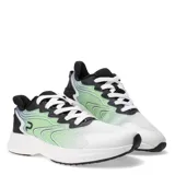 Championes blancos con detalles en negro y verde agua.