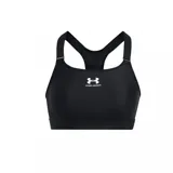Sostén deportivo Under Armour de alto impacto, color negro, con breteles regulables y espalda deportiva.