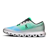 Championes de running Cloud 6 Push, color blanco con detalles en celeste, verde y negro.