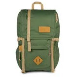 Mochila Jansport Hatchet verde con detalles en beige.