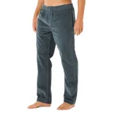 Pantalón largo de pana color gris con cintura elástica y corte recto.