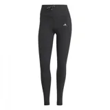 Calzas largas de running Adidas Run Essential, color negro con logo blanco en la pierna izquierda y cintura alta con cordón ajustable.