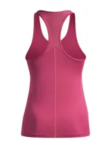 Musculosa deportiva Under Armour para mujer, color fucsia, confeccionada en tejido HeatGear® Armour transpirable de secado rápido. Diseño ajustado con espalda deportiva y logo de la marca en el pecho.