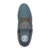 Zapatillas Etnies Jameson 2 Eco, color gris oscuro con detalles en burdeos y suela blanca.