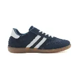 Zapatillas deportivas Le Groupe de hombre, color azul marino con detalles en celeste y suela marrón.