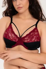 Soutien reductor con aro, confeccionado en LYCRA® y puntilla elastizada, con detalles de tiras y breteles elásticos regulables.