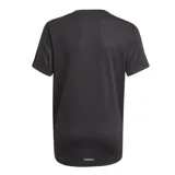 Remera negra de Adidas con logo blanco estampado en el frente.