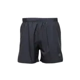 Short de running negro con cintura elástica, calzoncillo interior de malla y bolsillo interno.