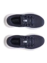 Championes de running Under Armour Charged Surge 4, color azul marino con logo celeste.