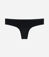 Bombacha bikini básica negra de poliamida con forro de algodón.