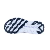 Championes Hoka Clifton 8 para mujer, color celeste con detalles en naranja y blanco.