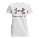 Remera deportiva Under Armour color fucsia con logo blanco estampado en el frente.