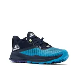 Championes de trail running Montrail Trinity FKT, color azul con detalles en celeste y negro.
