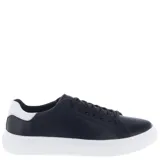 Zapatos de hombre Freeway King Casual, de cuero sintético blanco, con cordones y suela plana.