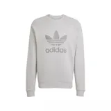 Buzo Adidas Adicolor Classics Trifolio gris con logo grande en el frente.
