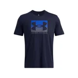 Remera celeste de manga corta Under Armour con logo estampado en el pecho.