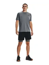 Calza corta de compresión Under Armour HeatGear color gris con cintura elástica con logo.