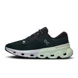 Championes de running On Running Cloudflyer 5, color verde oscuro con detalles en negro, gris y verde claro.