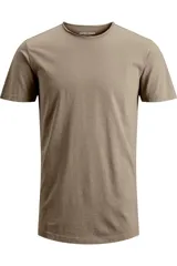 Camiseta de manga corta en color tostado, con cuello redondo y fit regular, confeccionada en jersey suave.