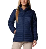 Campera acolchada Columbia Silver Falls II, color negro, con cierre frontal, cuello alto y bolsillos laterales con cierre.