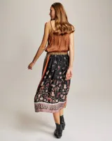 Camisola con estampado de motivos del lejano oeste, con escote en V y tirantes finos.