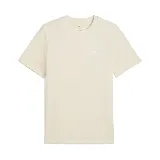 Remera color crema de corte clásico, con cuello redondo y logo de Puma bordado en el pecho.