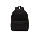 Mochila Vans Old Skool H2O negra con logo de la marca en la parte superior y bolsillo frontal con cierre.