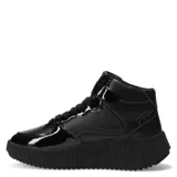 Championes estilo botita color blanco, con cordones y suela alta.