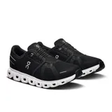 Championes de running On Cloud 6, color negro con suela blanca.