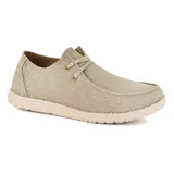 Zapato casual Hi-Tec Robert Z55 de lona azul con cordones y suela blanca.