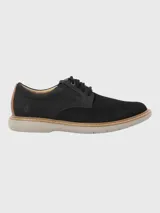 Zapato acordonado Hush Puppies modelo Bangu, color marrón, con capellada de cuero y tejido sintético, forro de cuero y textil, plantilla de cuero y algodón orgánico, y suela Comfort Flex de EVA.