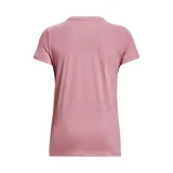 Remera deportiva Under Armour color fucsia con logo blanco estampado en el frente.